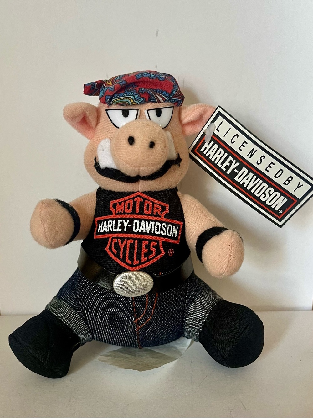 RETIRED 1993 Harley-Davidson Plush Hog VTG- Black/Red Bandana